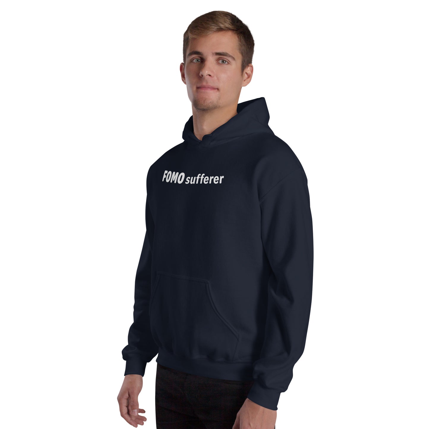 FOMO Sufferer - White text - Mens Hoodie