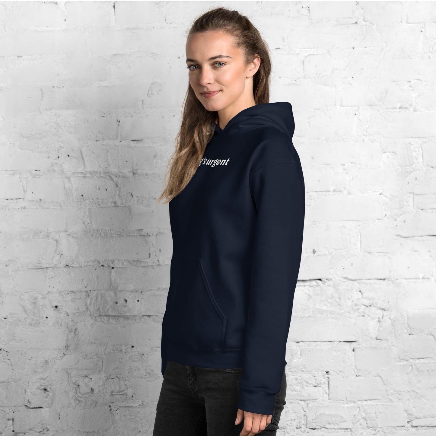 Everything's urgent - White text - Womens Hoodie