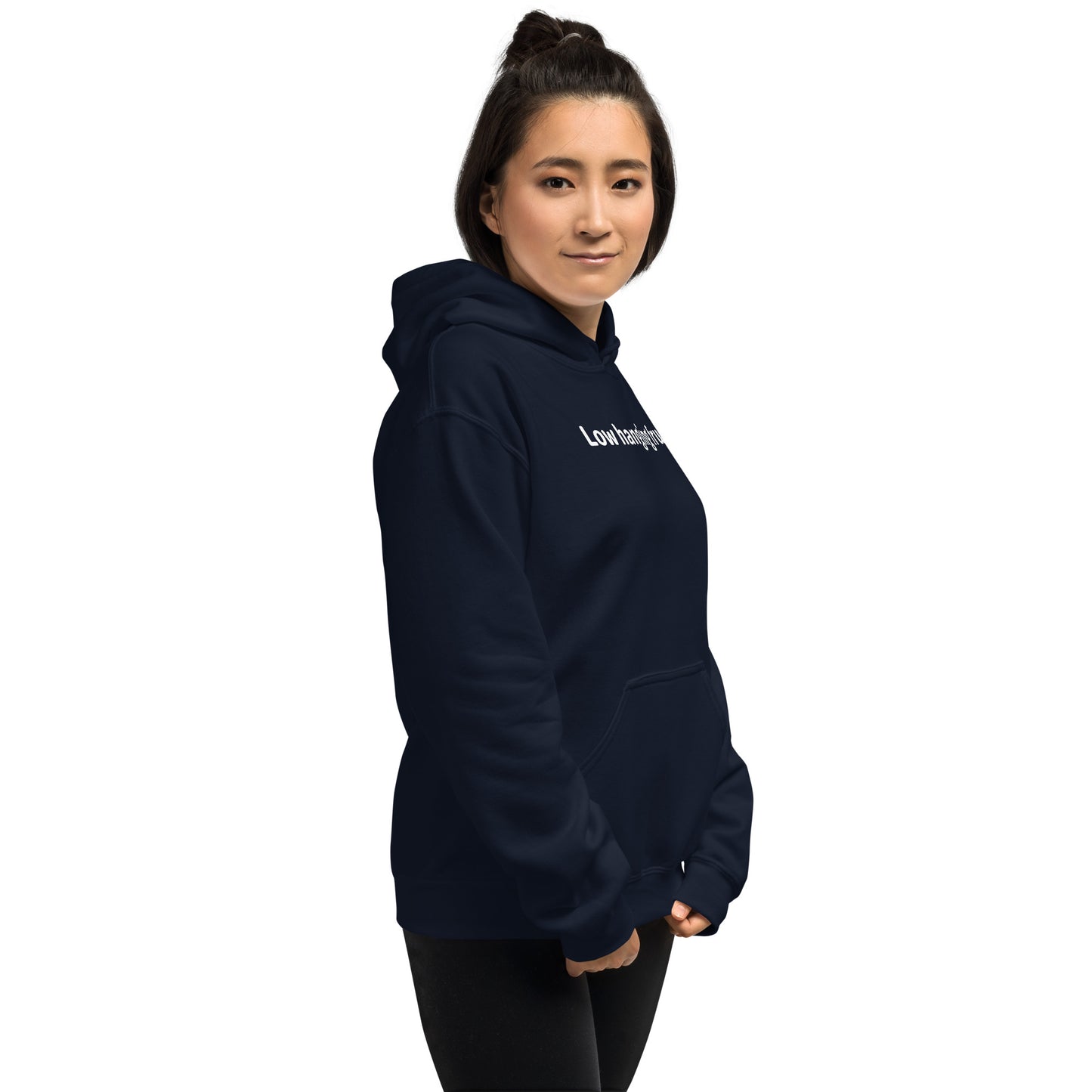 Low hanging fruit - White text - Womens Hoodie