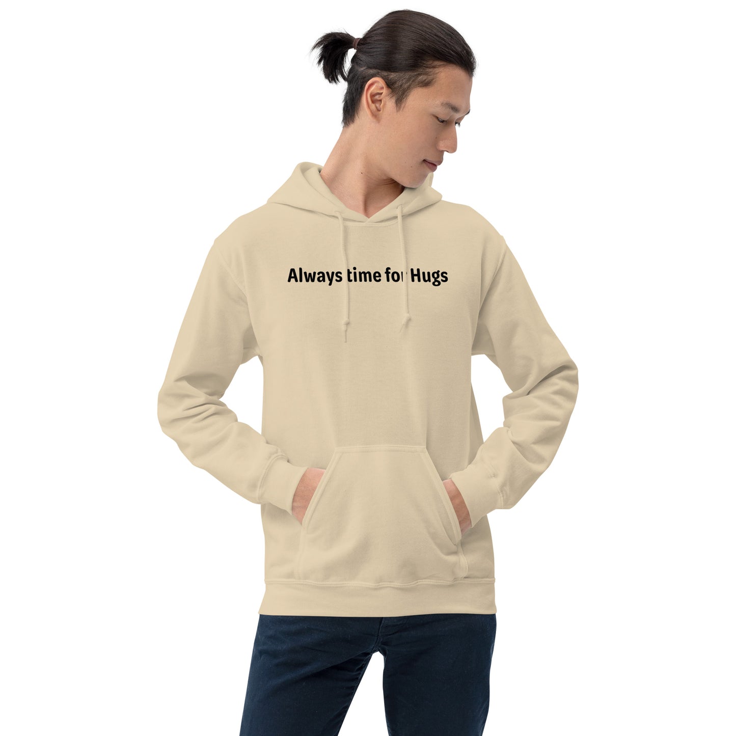 Always time for hugs - Black Text - Mens Hoodie