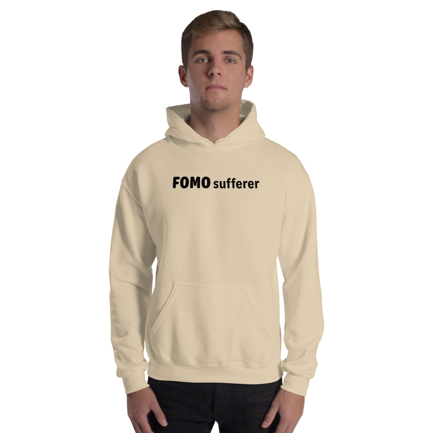 FOMO Sufferer - Black Text - Mens Hoodie