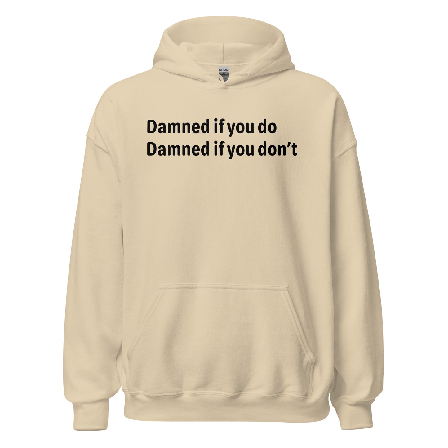 Damned - Black Text - Mens Hoodie