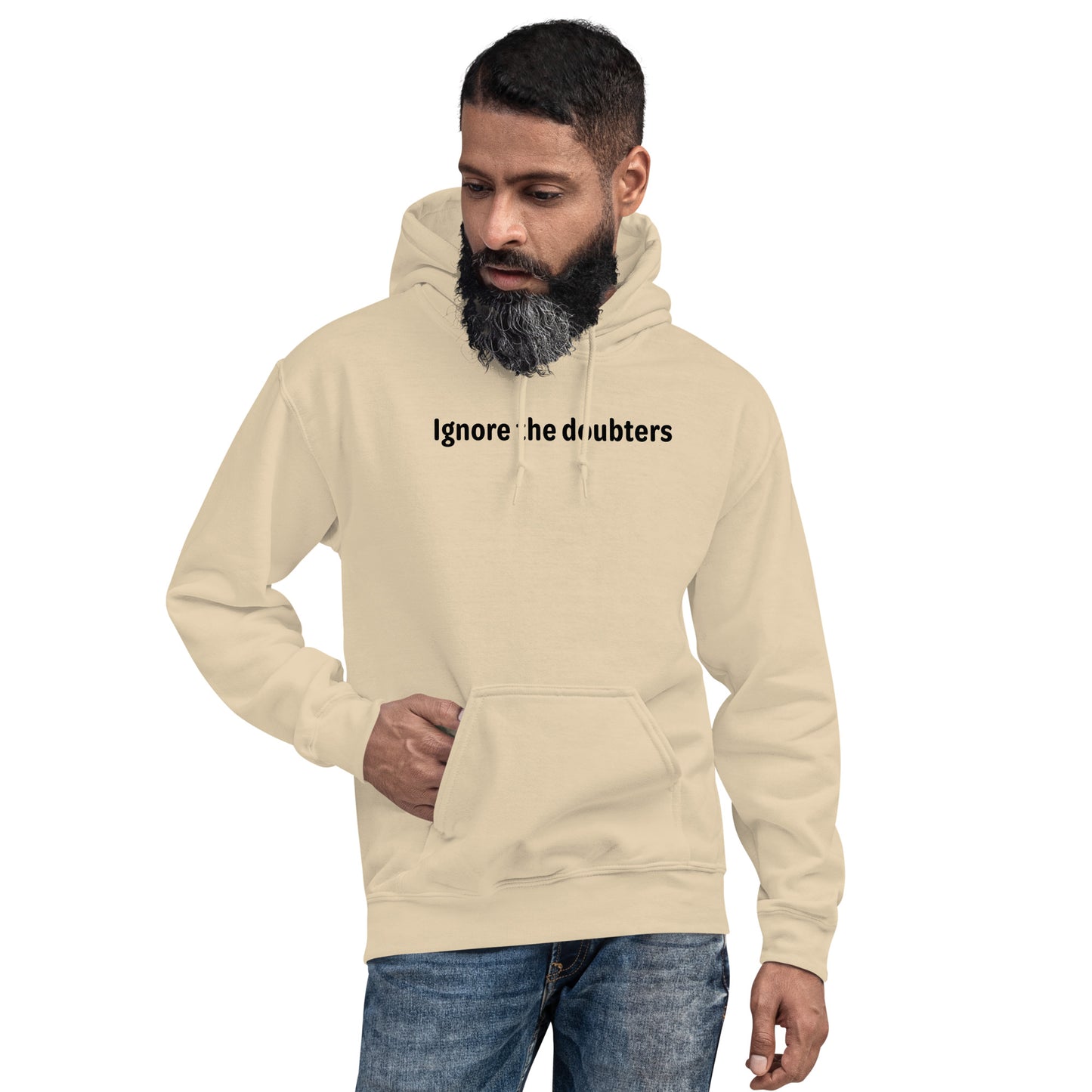 Ignore the doubters - Black Text - Mens Hoodie