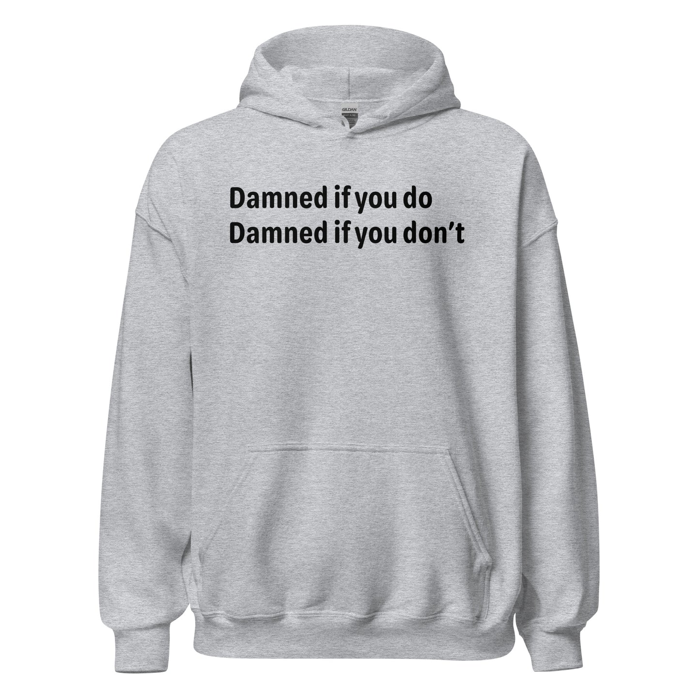 Damned - Black Text - Mens Hoodie