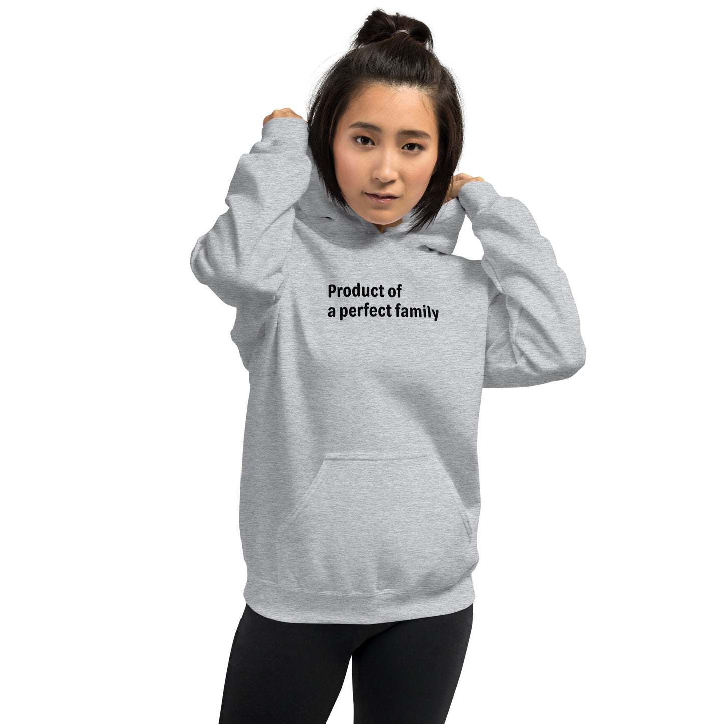 Product of - Black text - Womens hoodie