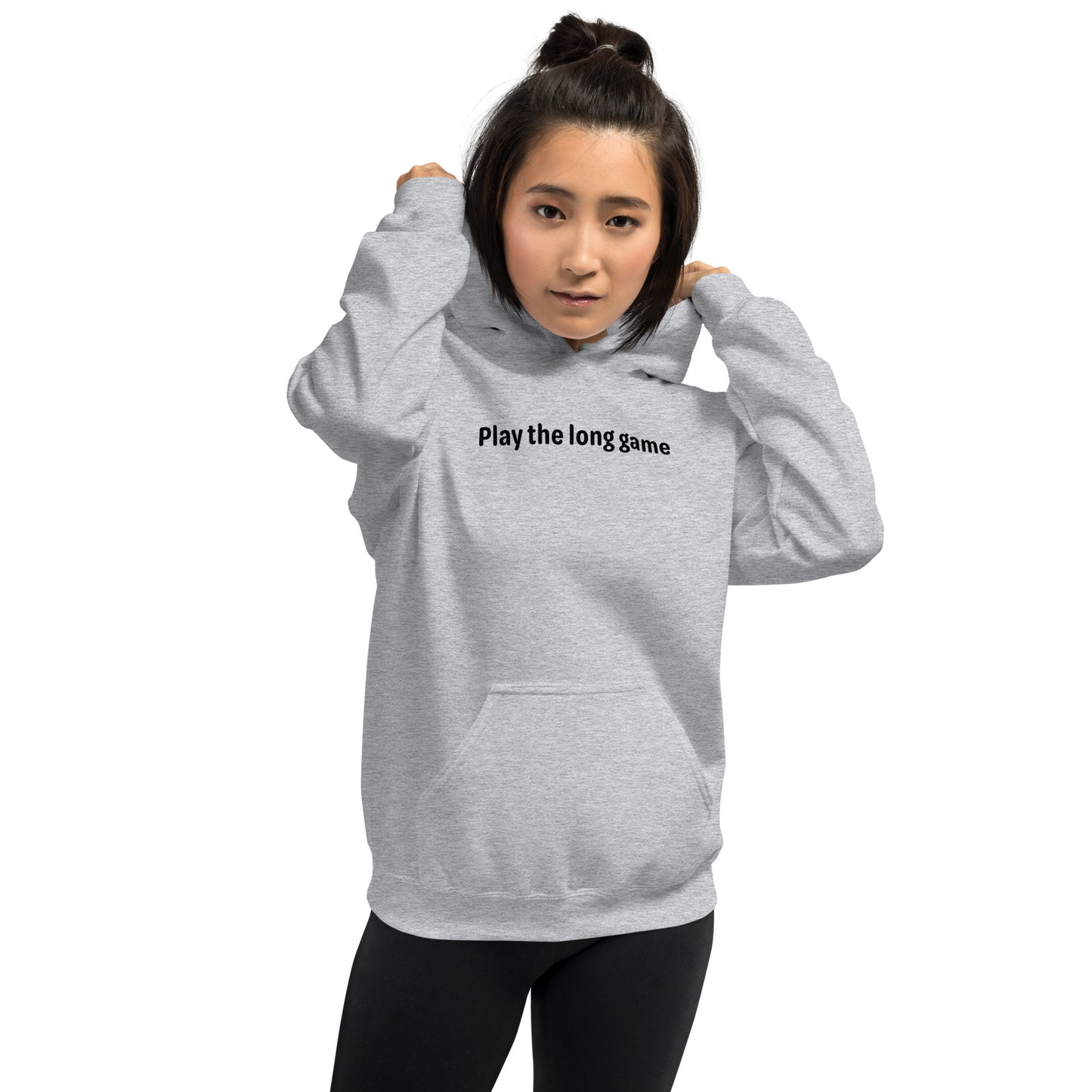 Play the long game - Black Text - Womens Hoodie