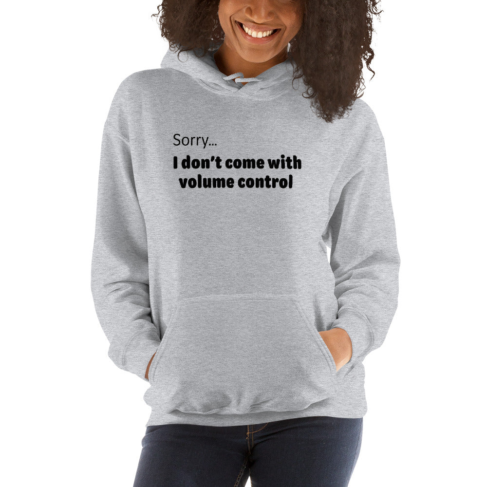 Volume control - Black Text - Womens Hoodie