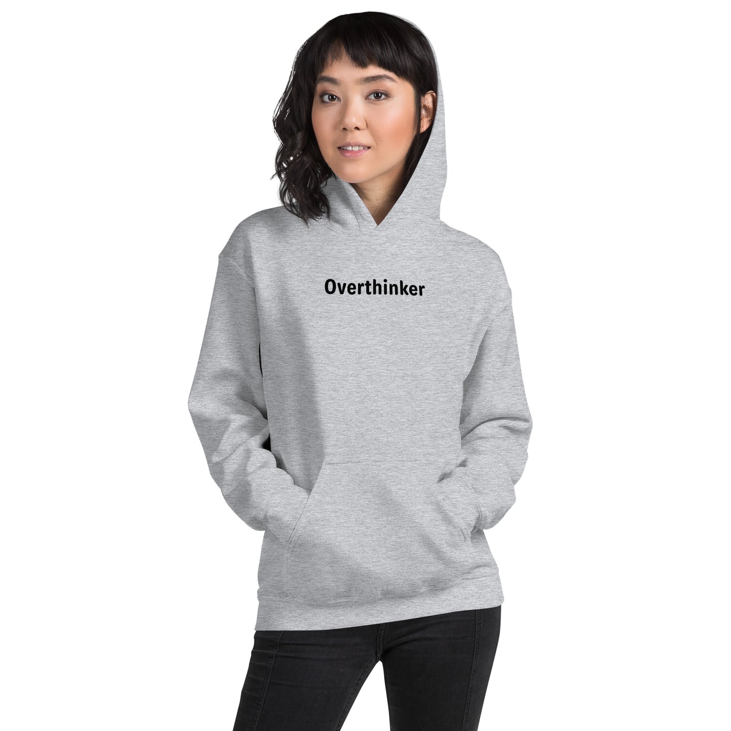 Overthinker - Black Text - Womens Hoodie