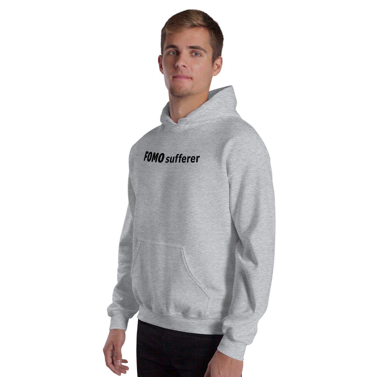 FOMO Sufferer - Black Text - Mens Hoodie