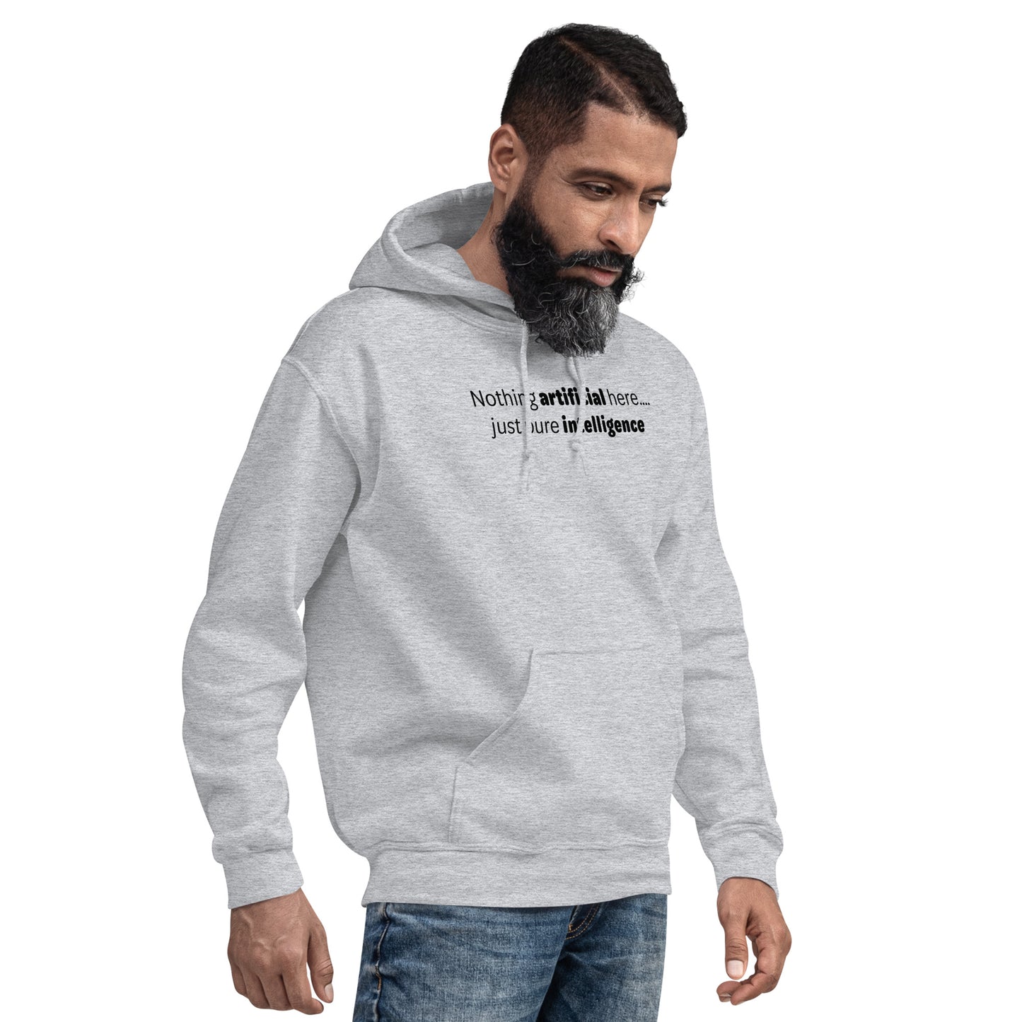 AI - Black text - Mens Hoodie