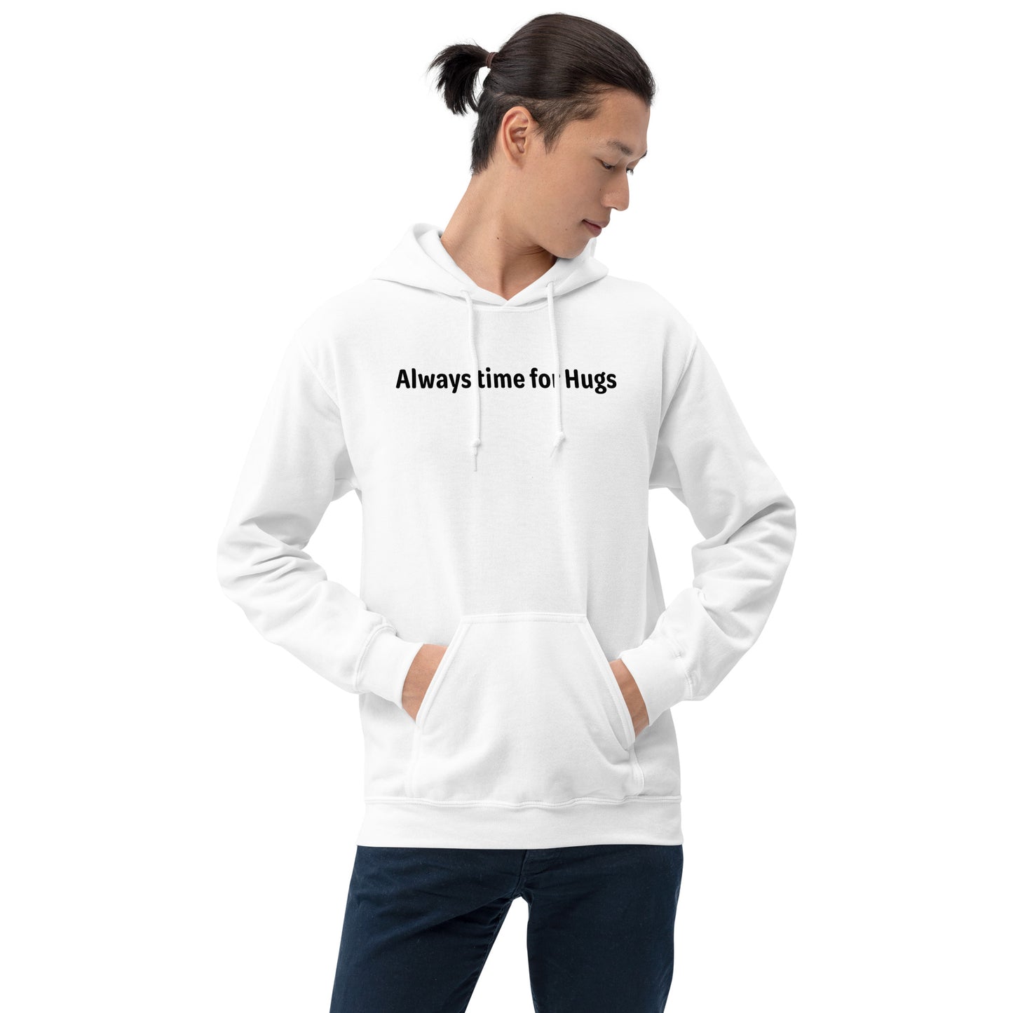 Always time for hugs - Black Text - Mens Hoodie