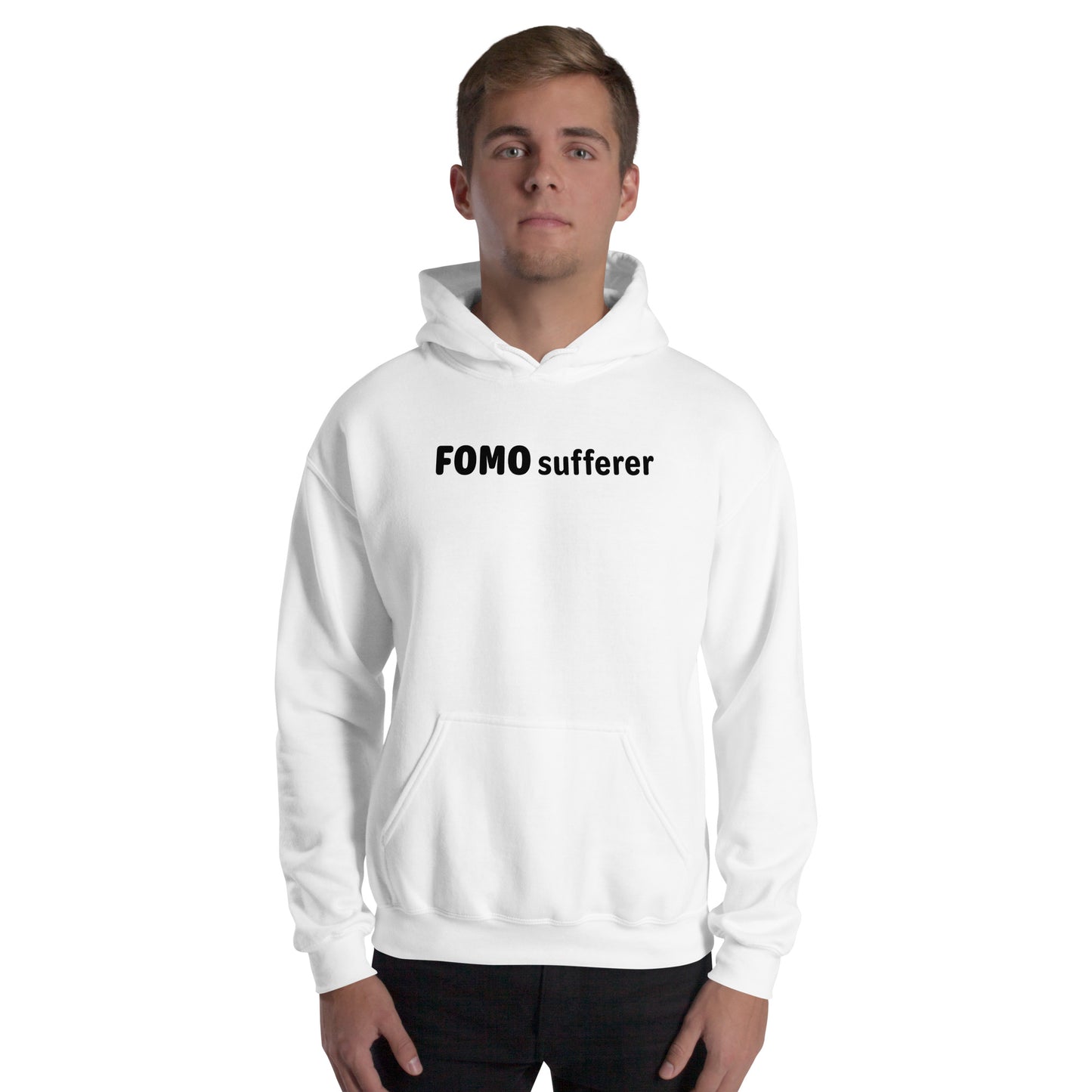 FOMO Sufferer - Black Text - Mens Hoodie