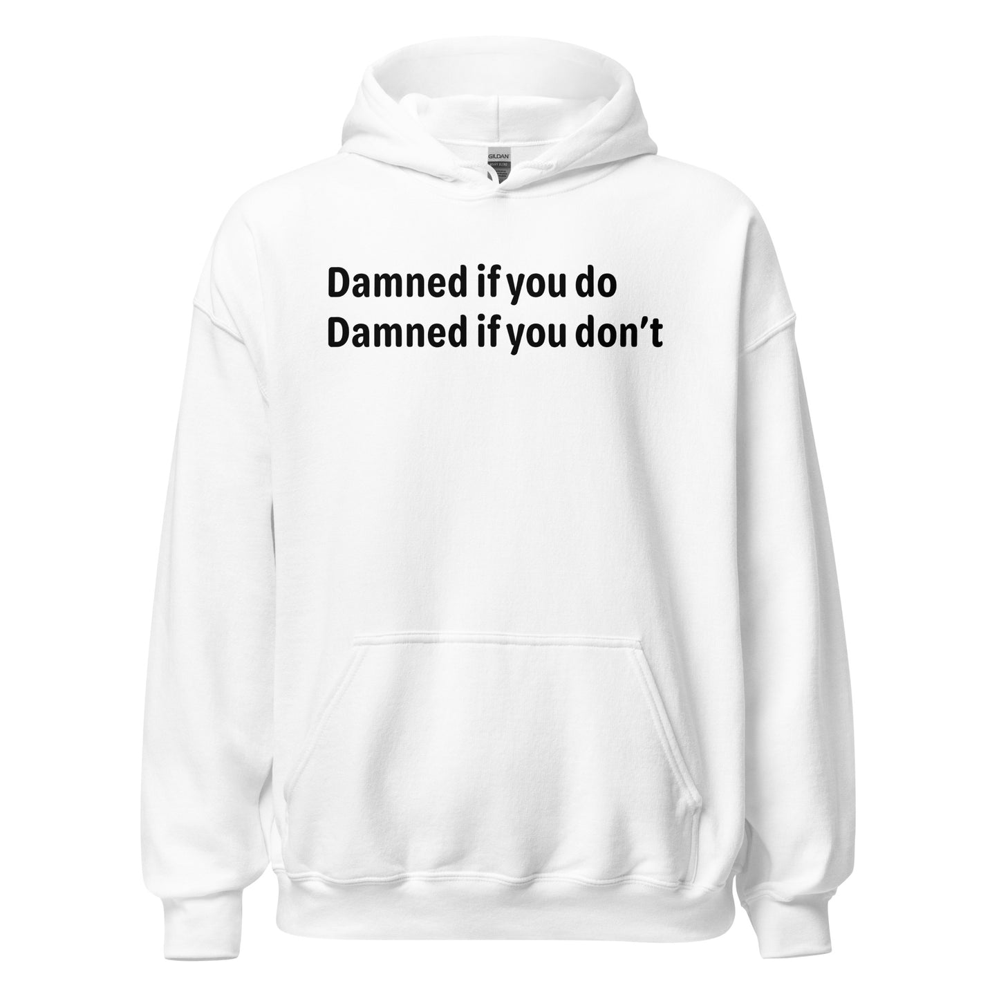 Damned - Black Text - Mens Hoodie