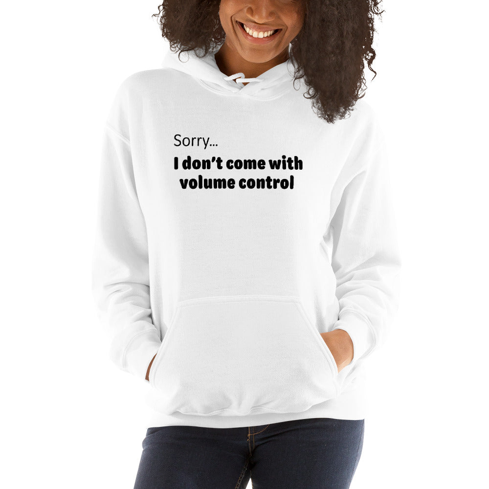 Volume control - Black Text - Womens Hoodie