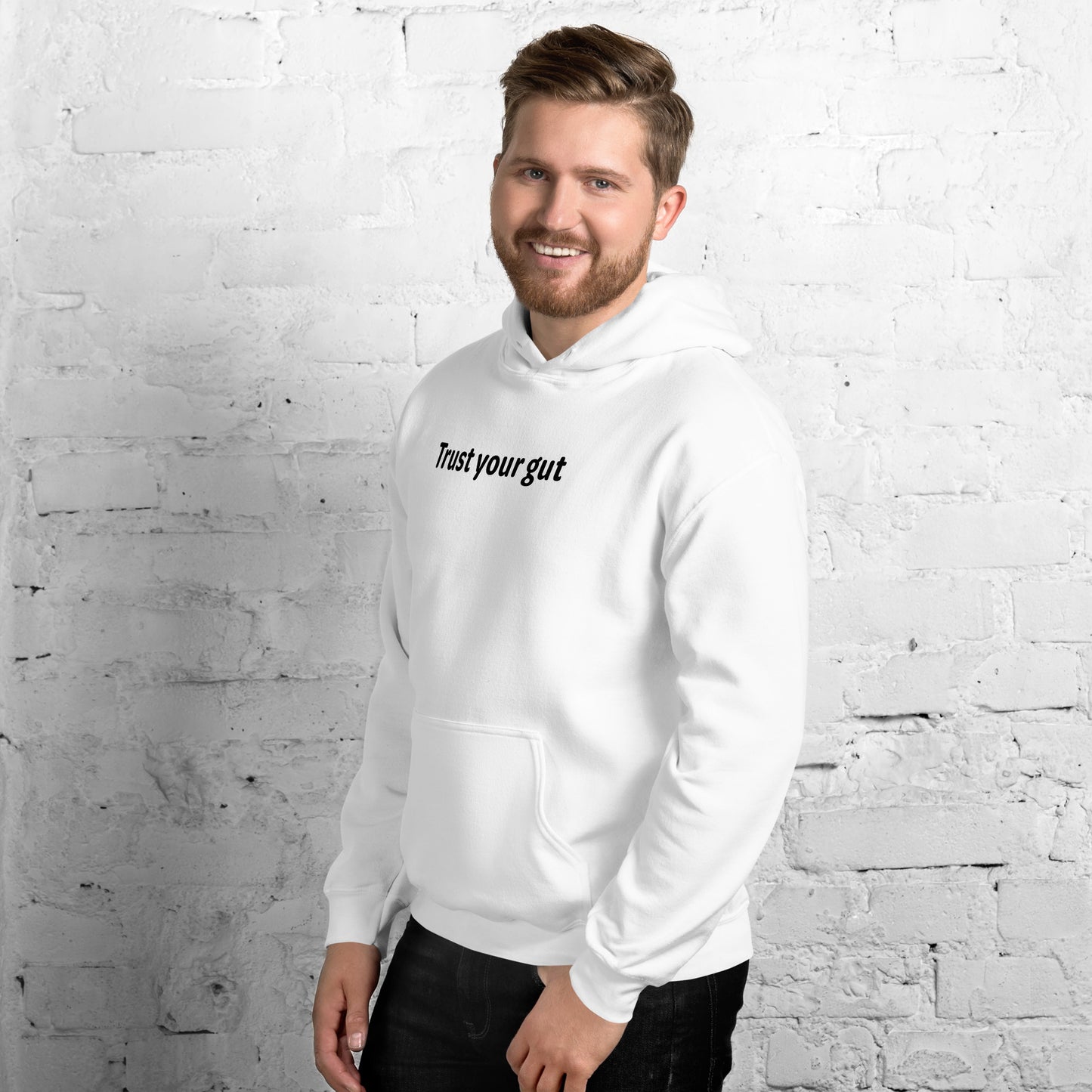 Trust your gut - Black text - Mens Hoodie