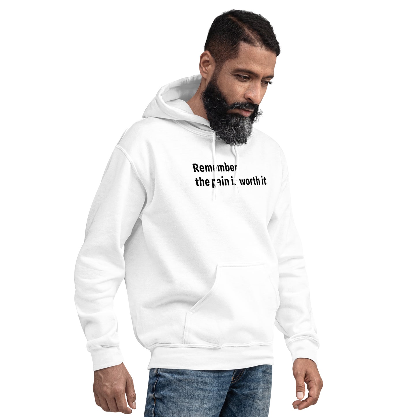 Pain is worth it - Black Text - Mens Hoodie