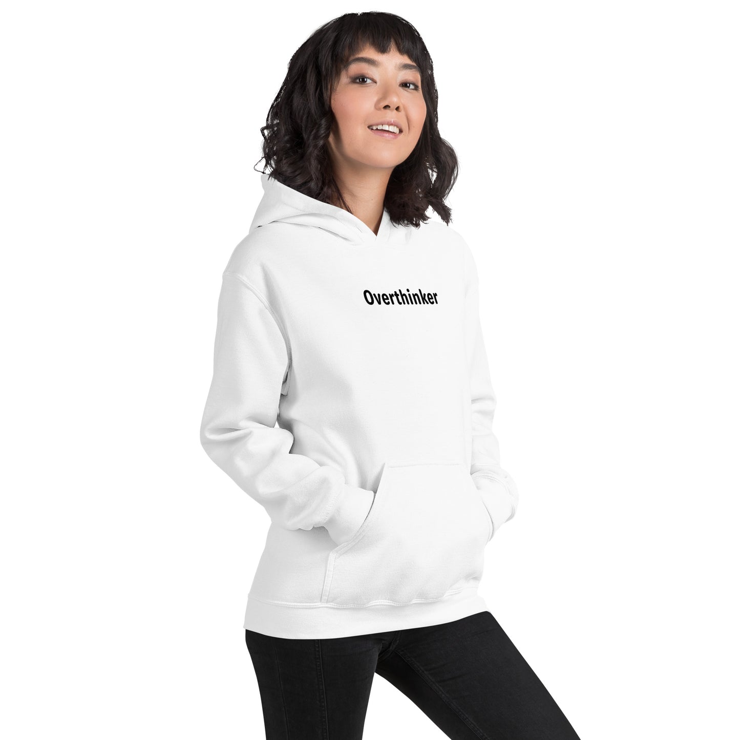 Overthinker - Black Text - Womens Hoodie