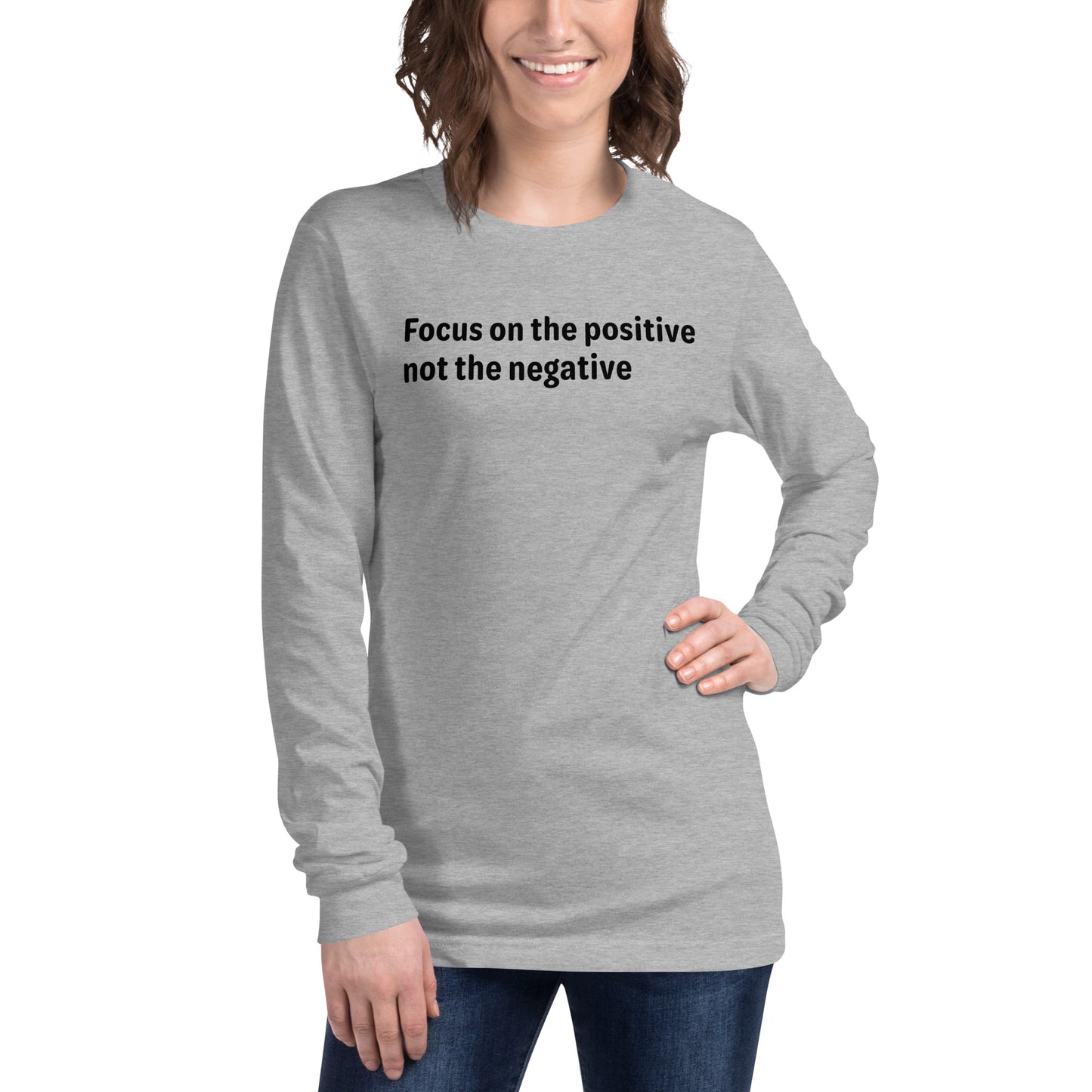 Positive Focus - Black text - Womens Long Sleeve Tee