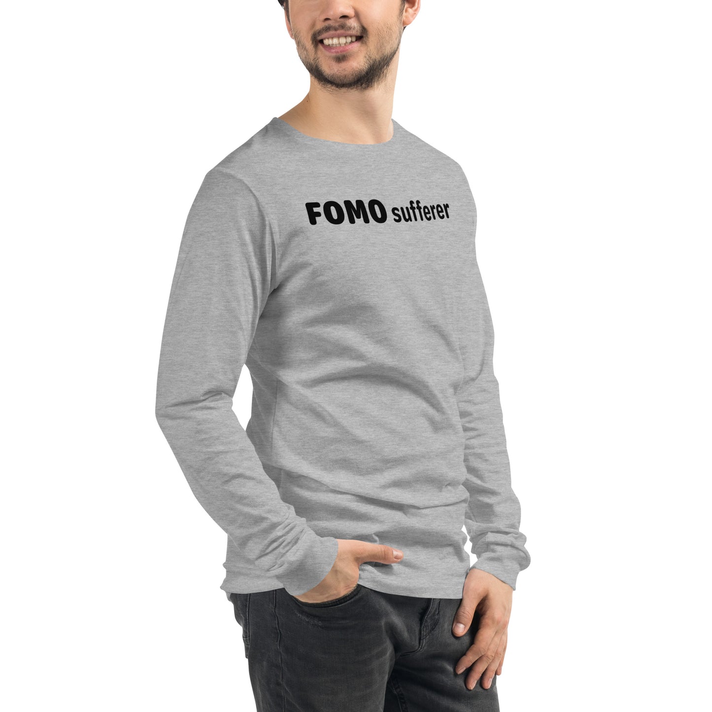 FOMO sufferer - Black text - Mens Long Sleeve Tee