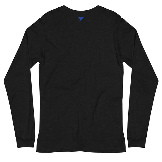 Volume Control - Blue text - Womens Long Sleeve Tee