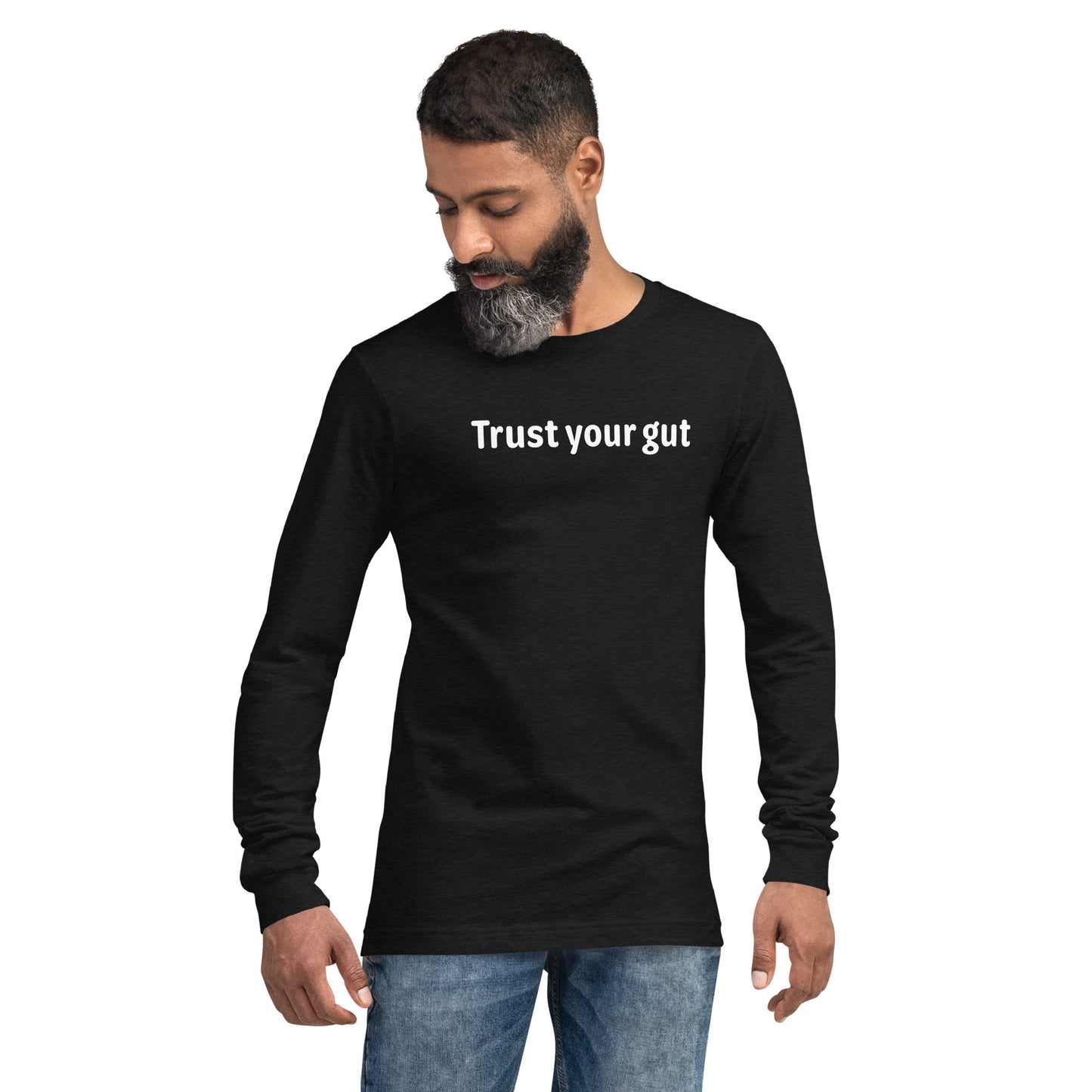 Trust your gut - White text - Mens Long Sleeve Tee