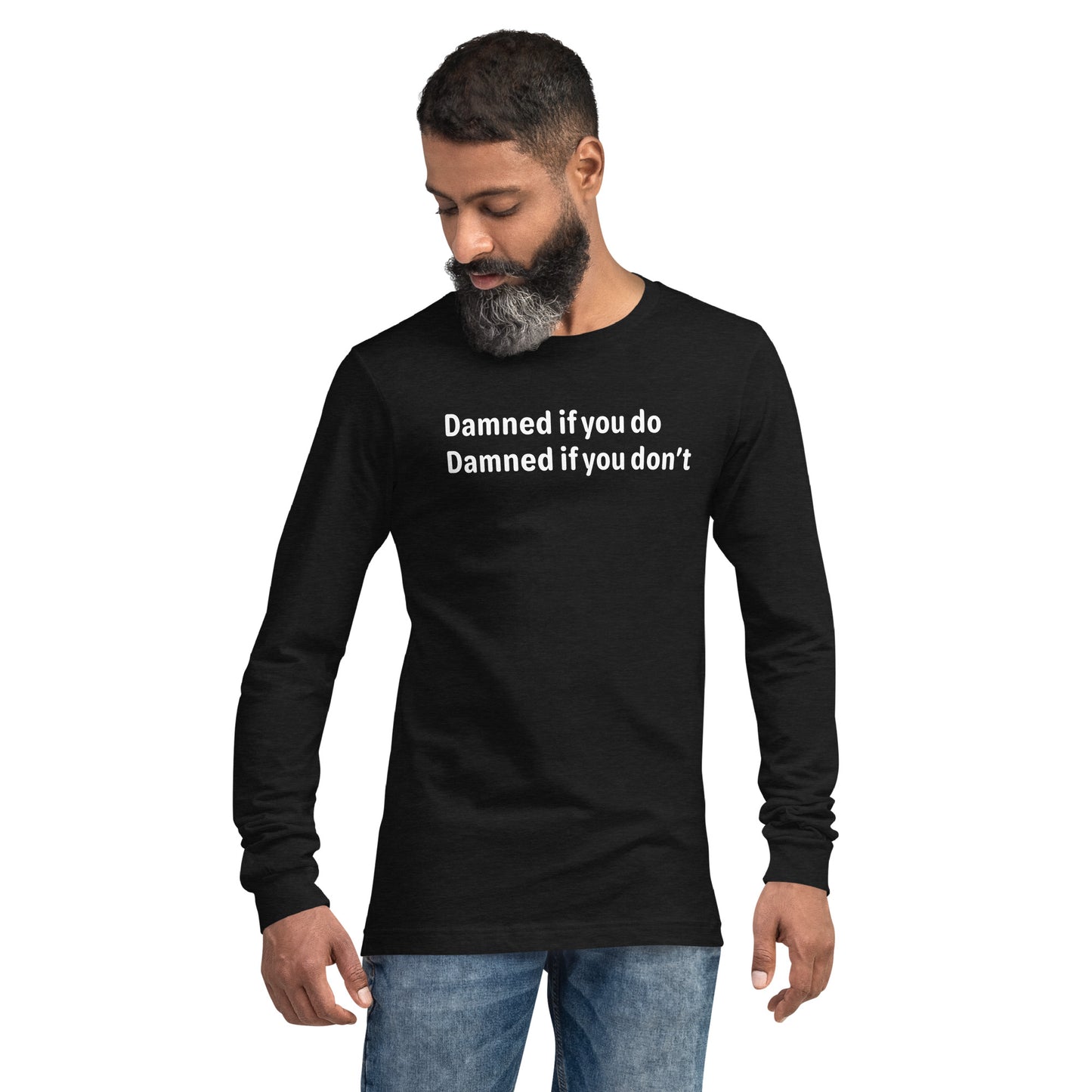 Damned - White text - Mens Long Sleeve Tee