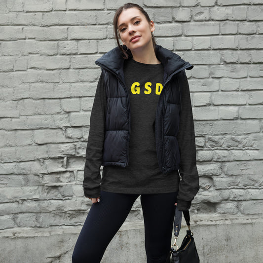 GSD - Yellow text - Womens Long Sleeve Tee