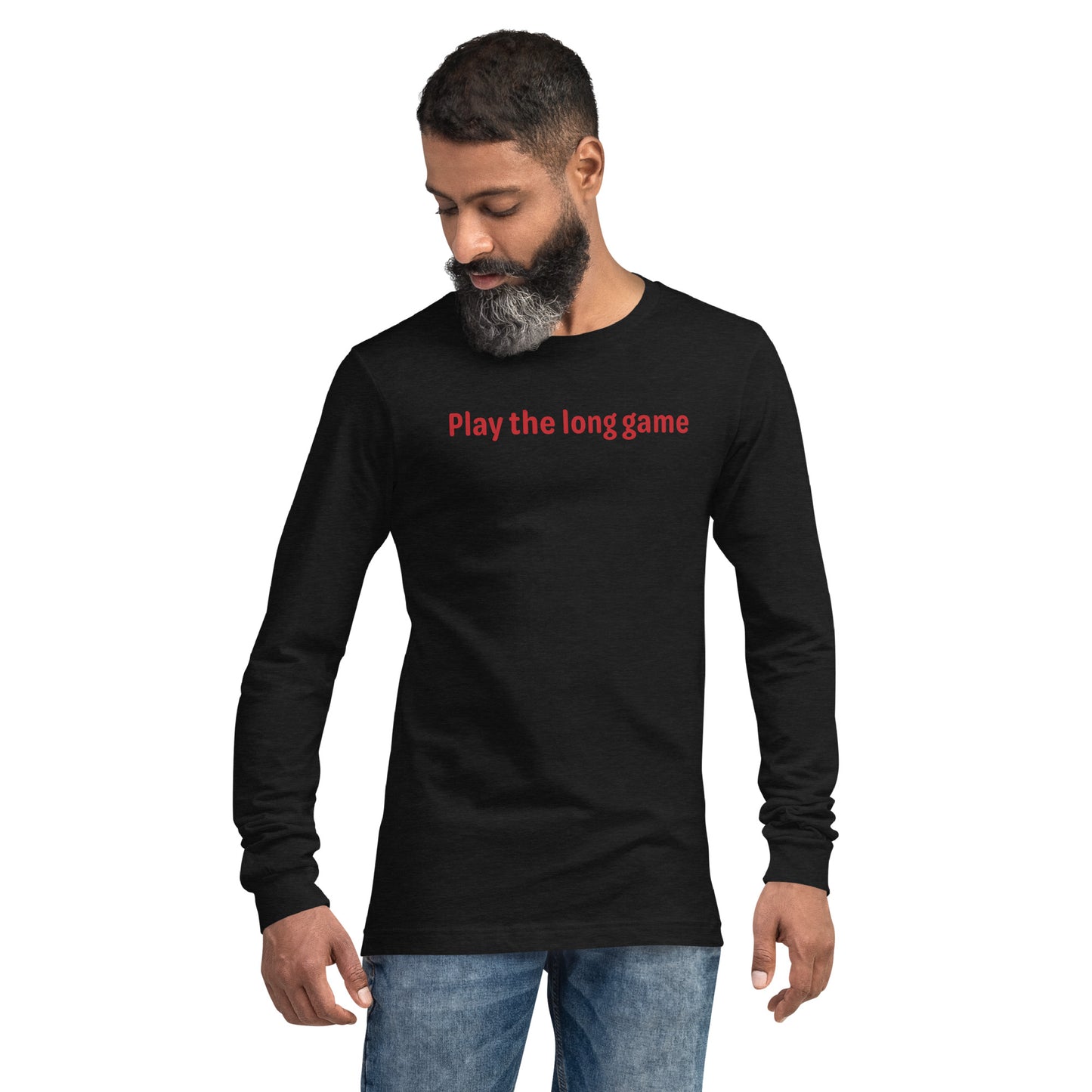 Play the long game - Red text - Mens Long Sleeve Tee