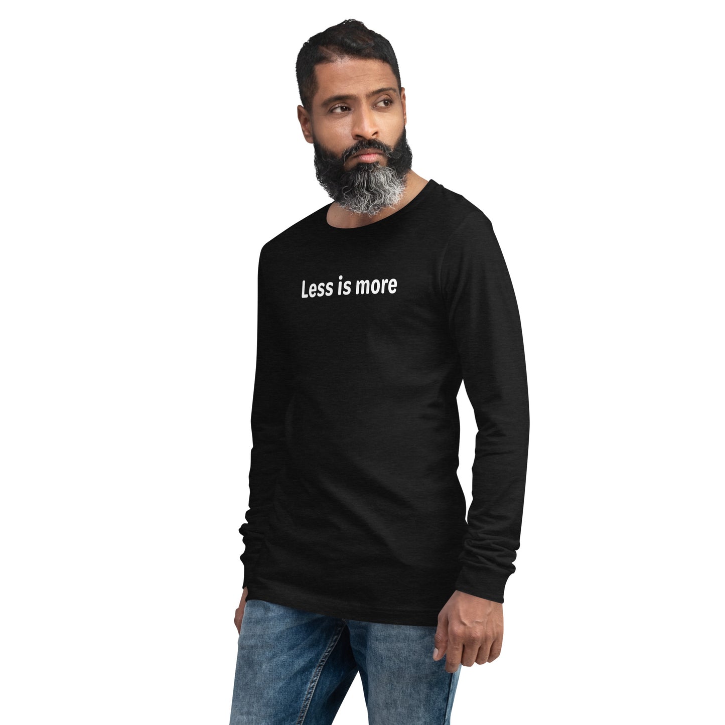 Less is more - White text - Mens Long Sleeve Tee