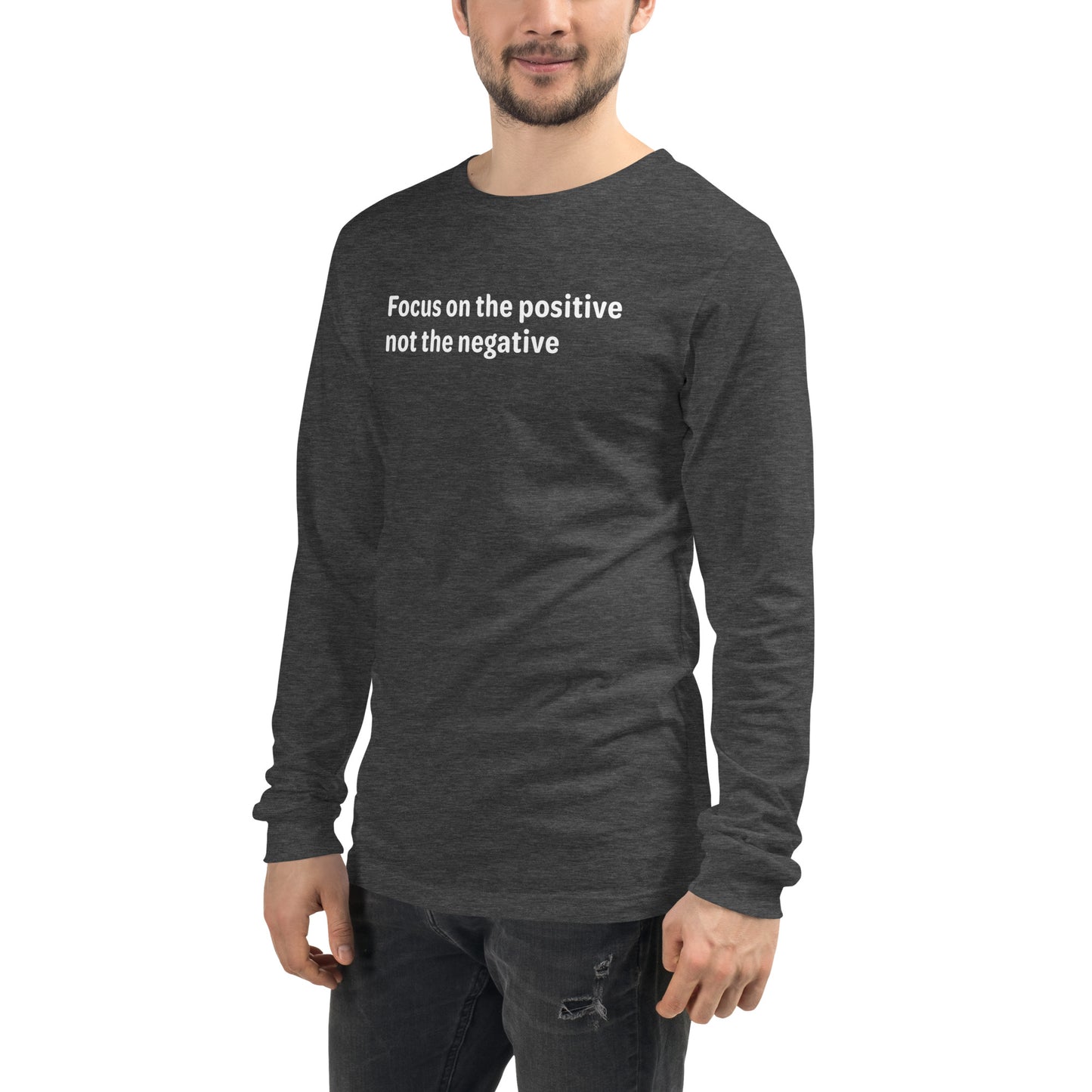 Positive Focus - White text - Mens Long Sleeve Tee