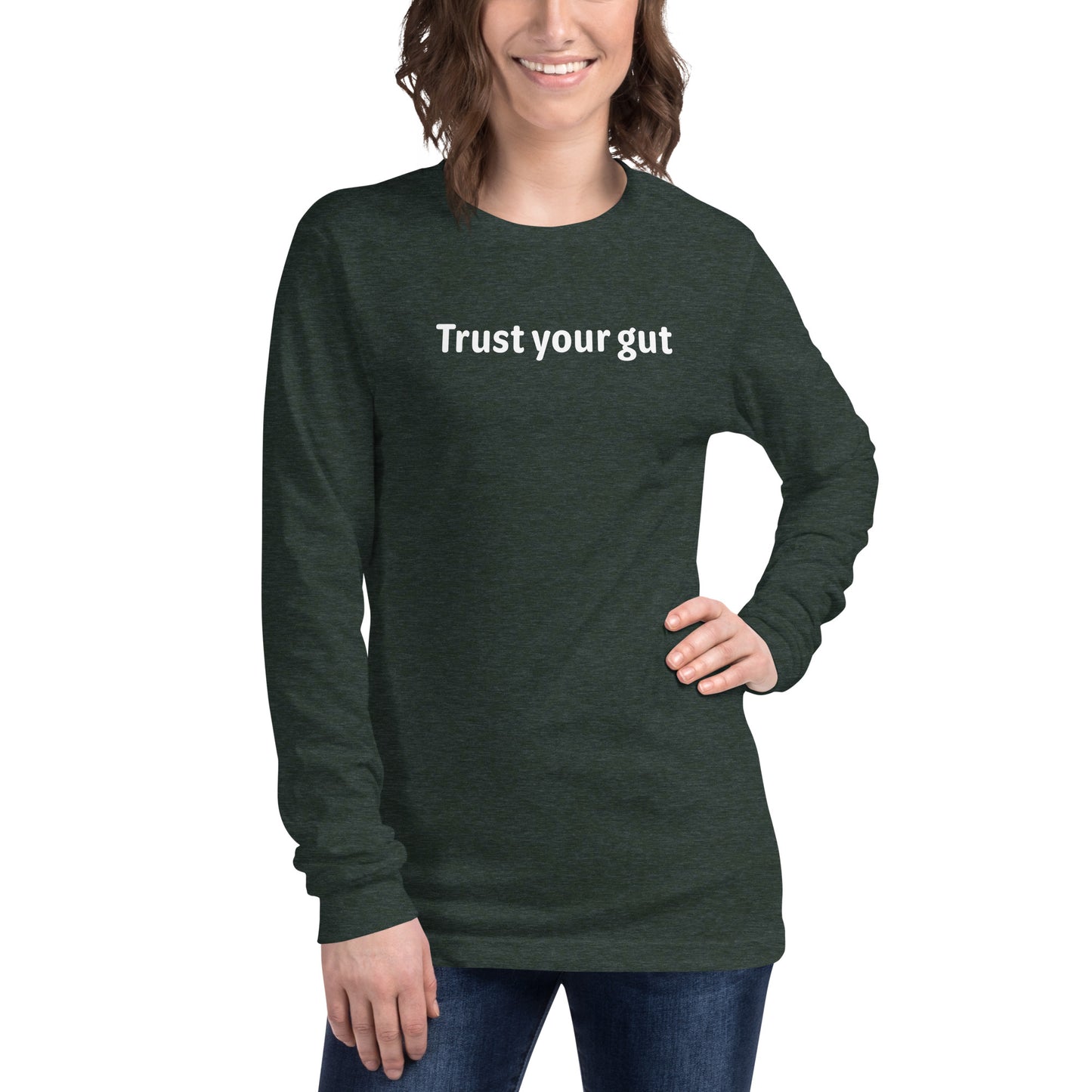 Trust your gut - White text - Womens Long Sleeve Tee