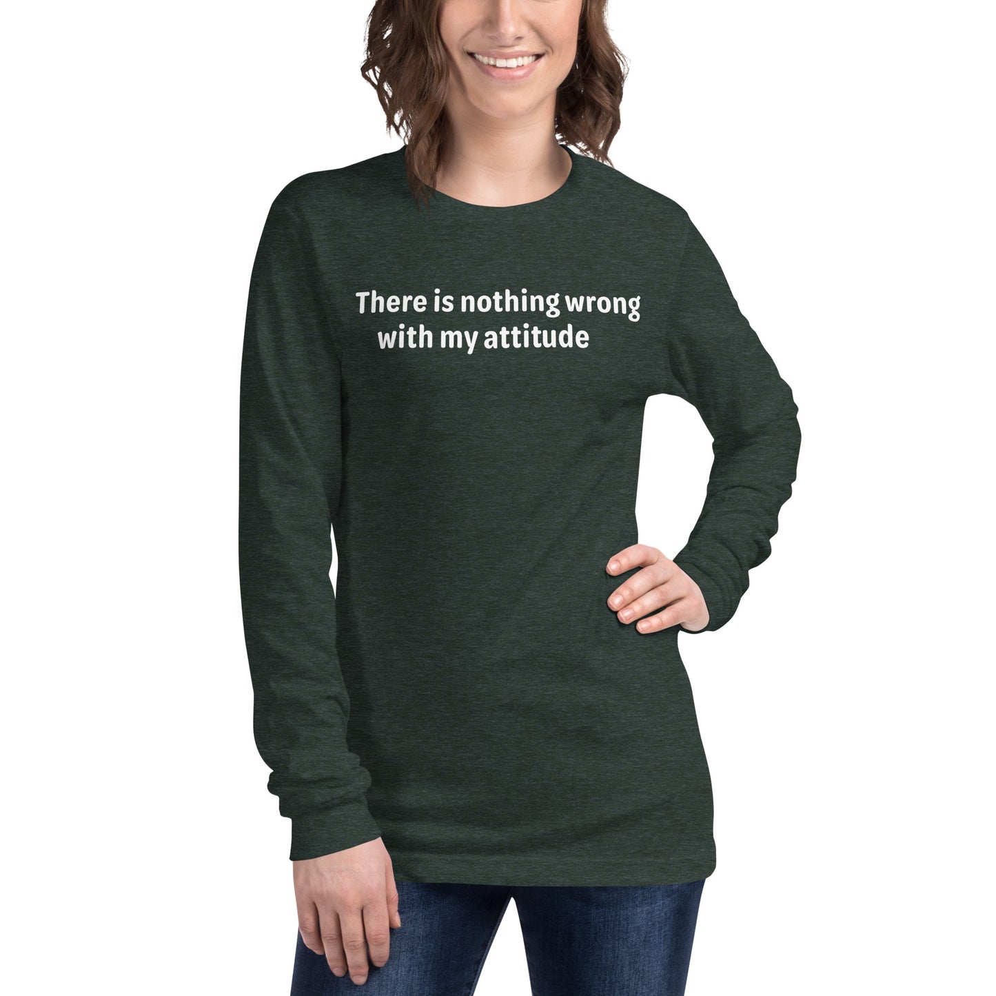 Attitude - White text - Womens Long Sleeve Tee