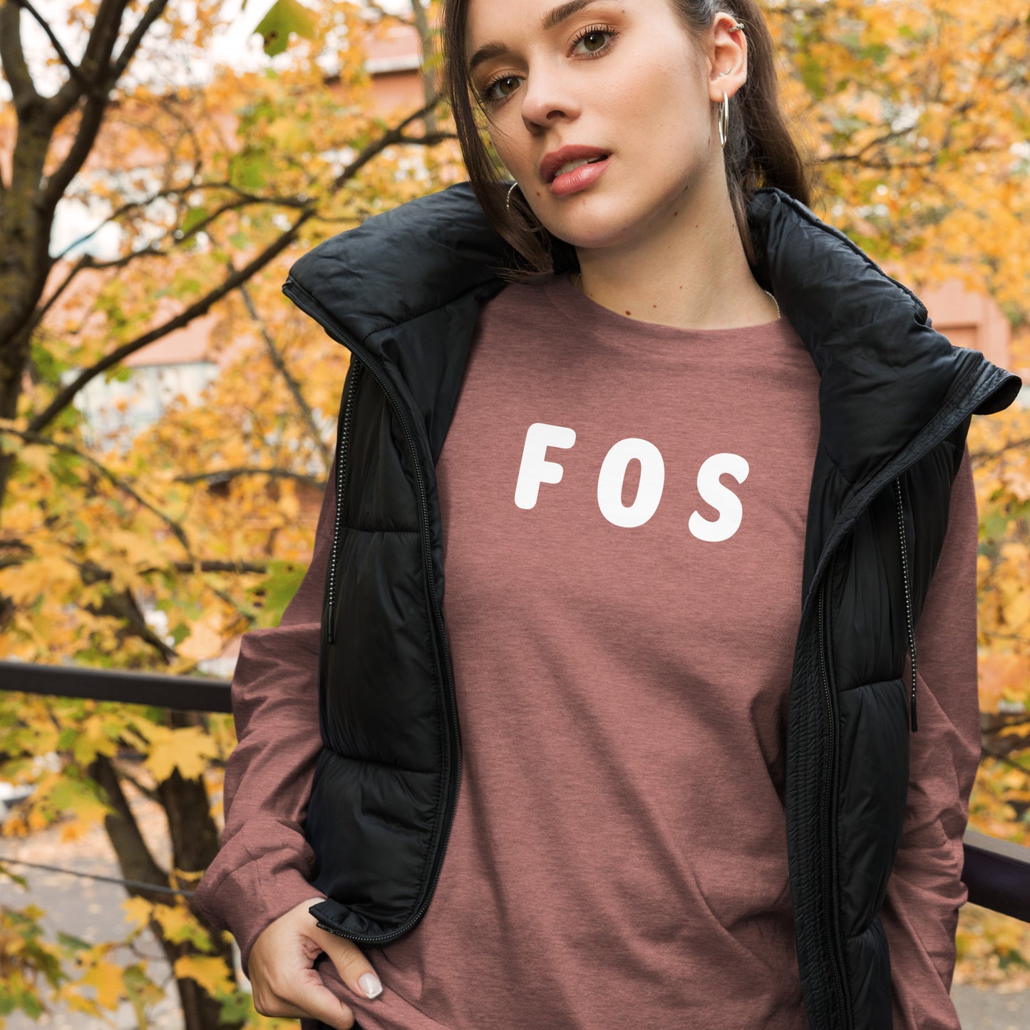 FOS - White text - Womens Long Sleeve Tee