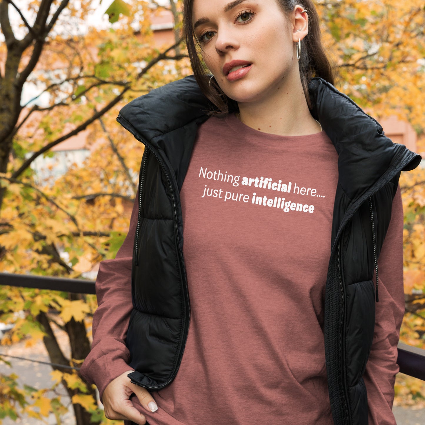 AI - White text - Womens Long Sleeve Tee