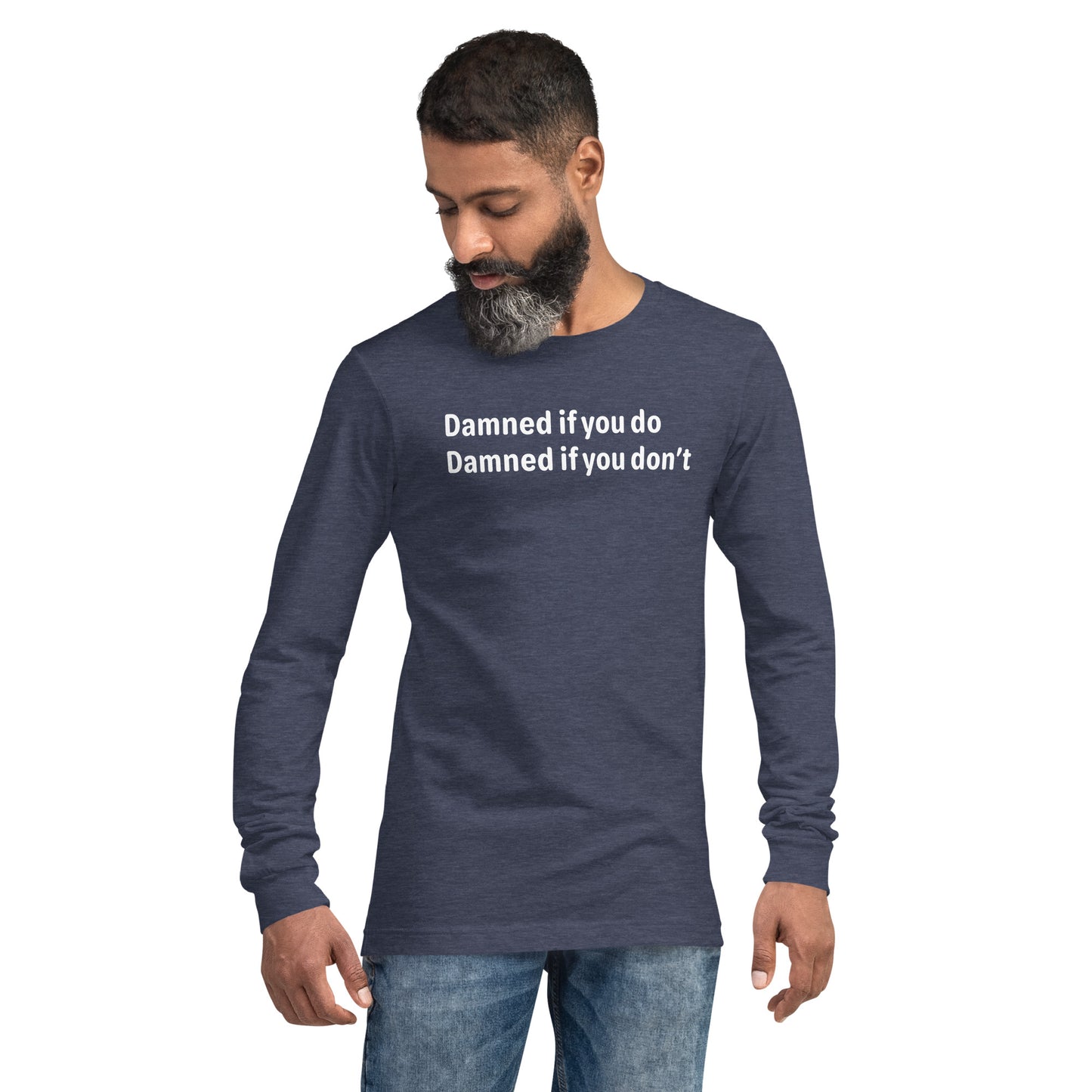 Damned - White text - Mens Long Sleeve Tee