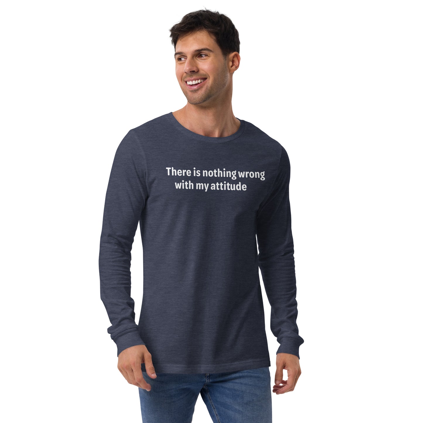 Attitude - White text - Mens Long Sleeve Tee