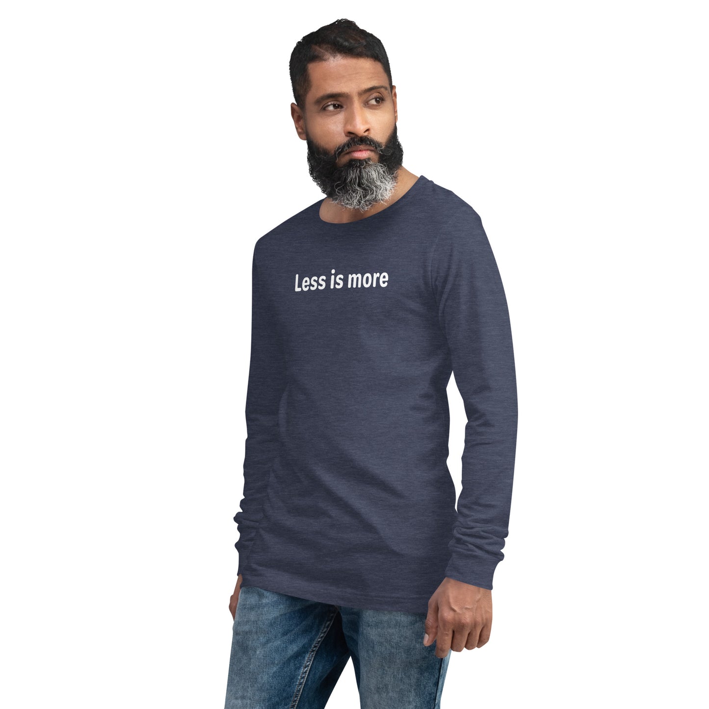 Less is more - White text - Mens Long Sleeve Tee