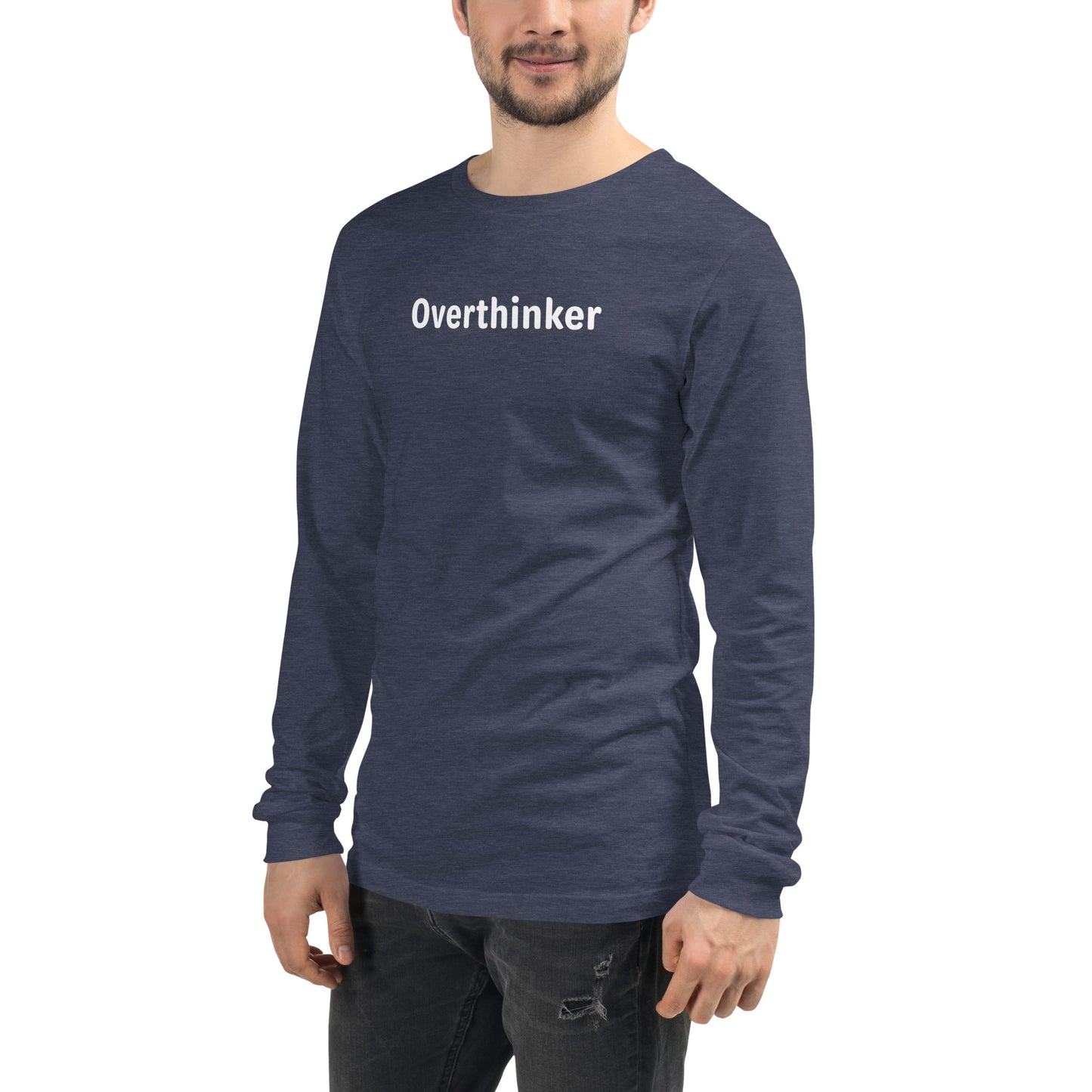 Overthinker - White text - Mens Long Sleeve Tee