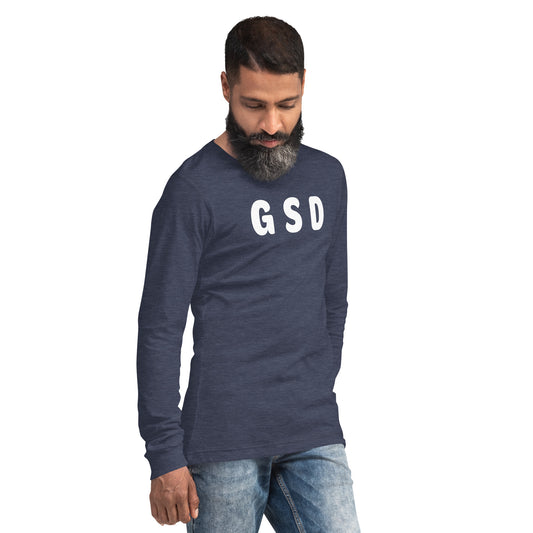 GSD - White text - Mens Long Sleeve Tee