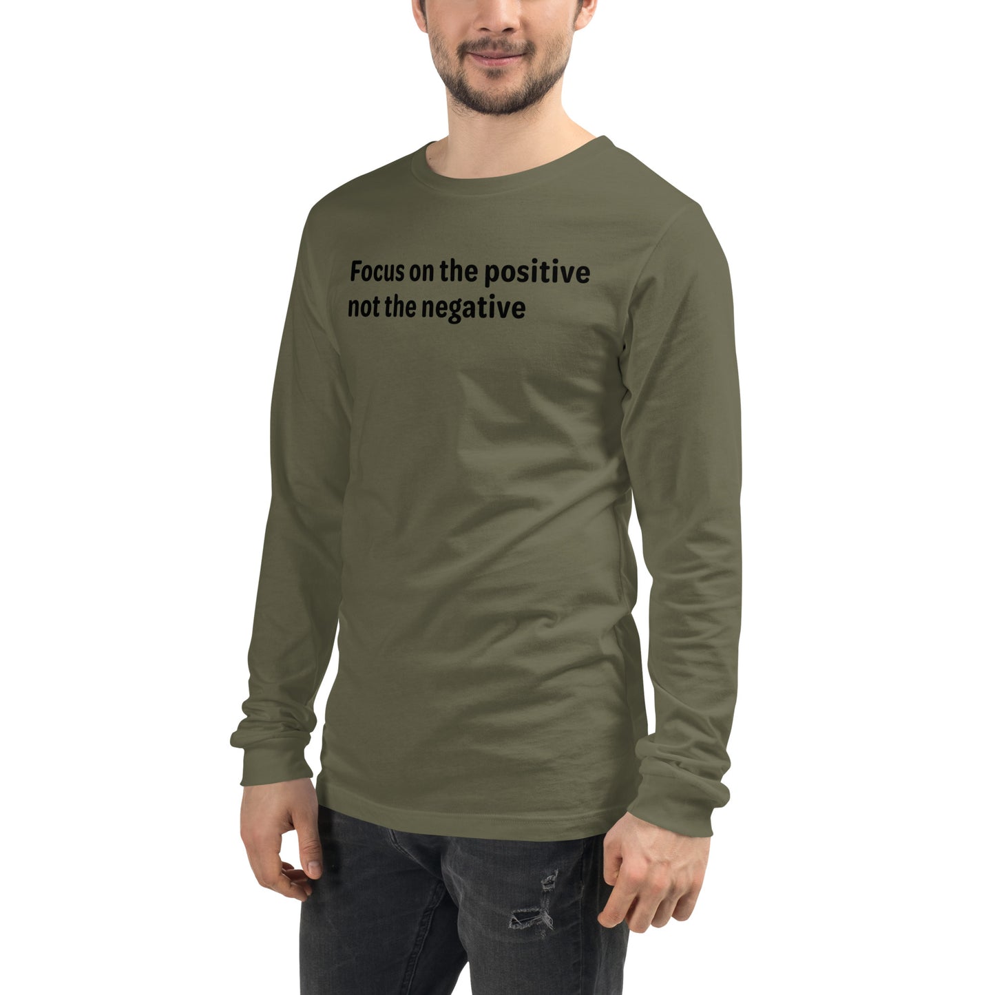 Positive Focus - Black text - Mens Long Sleeve Tee