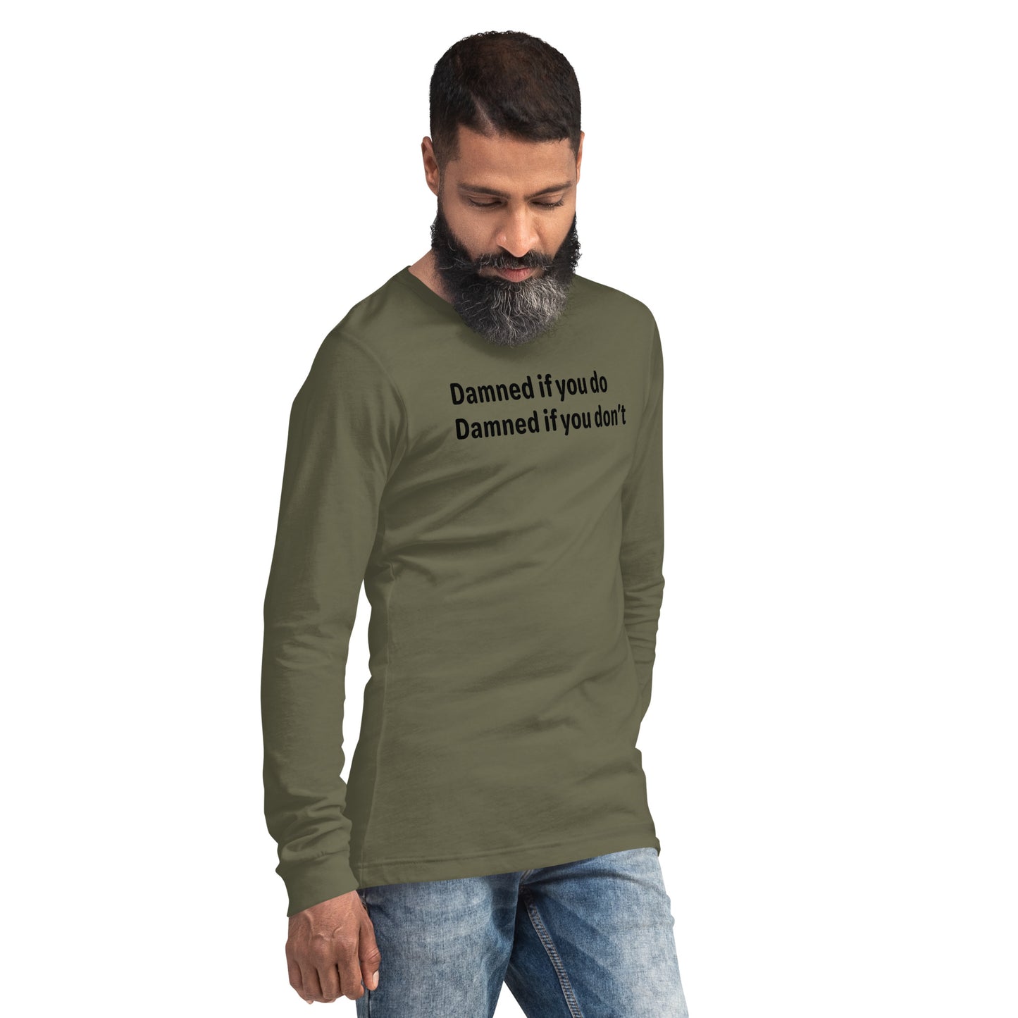 Damned - Black text - Mens Long Sleeve Tee