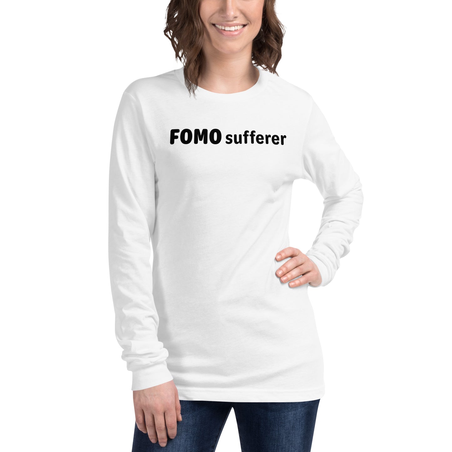 FOMO sufferer - Black text - Womens Long Sleeve Tee