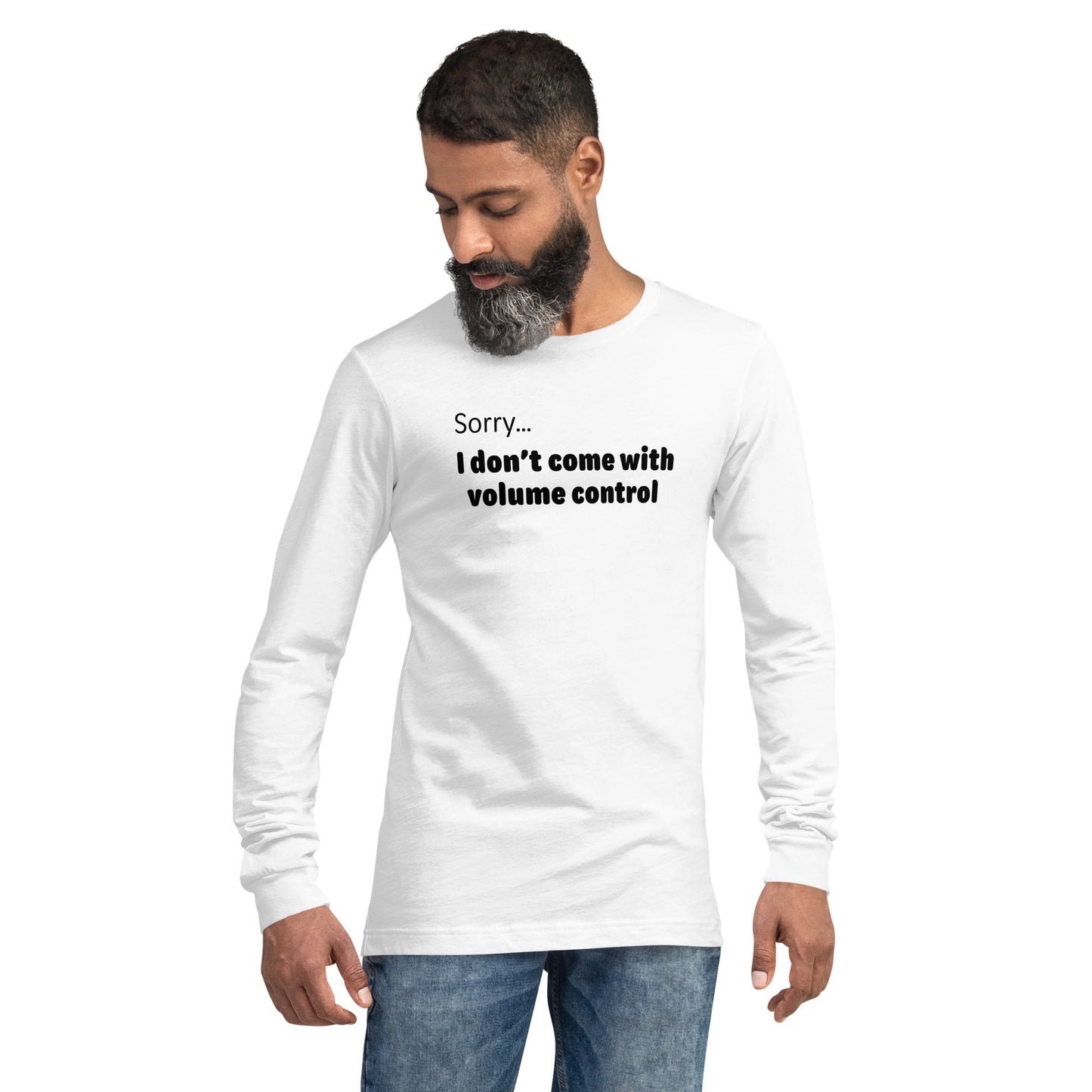 Volume control - Black text - Mens Long Sleeve Tee