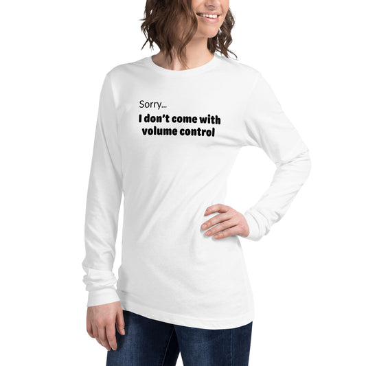 Volume control - Black text - Womens Long Sleeve Tee