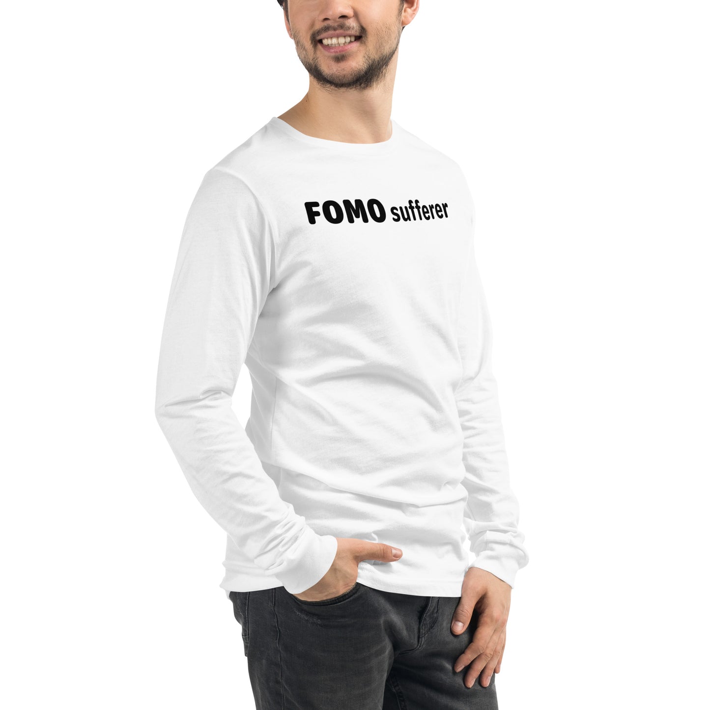 FOMO sufferer - Black text - Mens Long Sleeve Tee