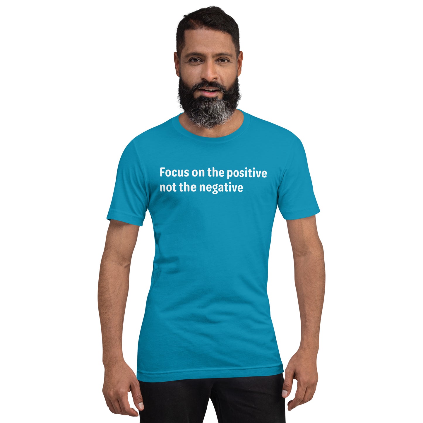 Positive Focus - White Text - Mens T-Shirt