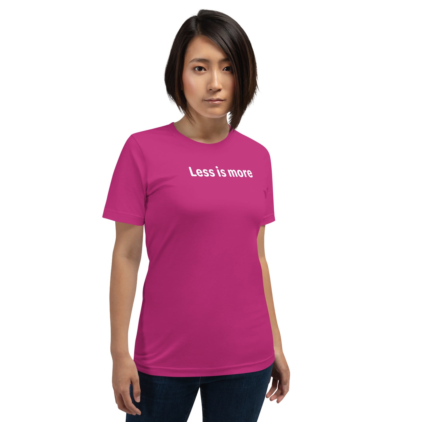 Less is more - White Text - Womens T-Shirt