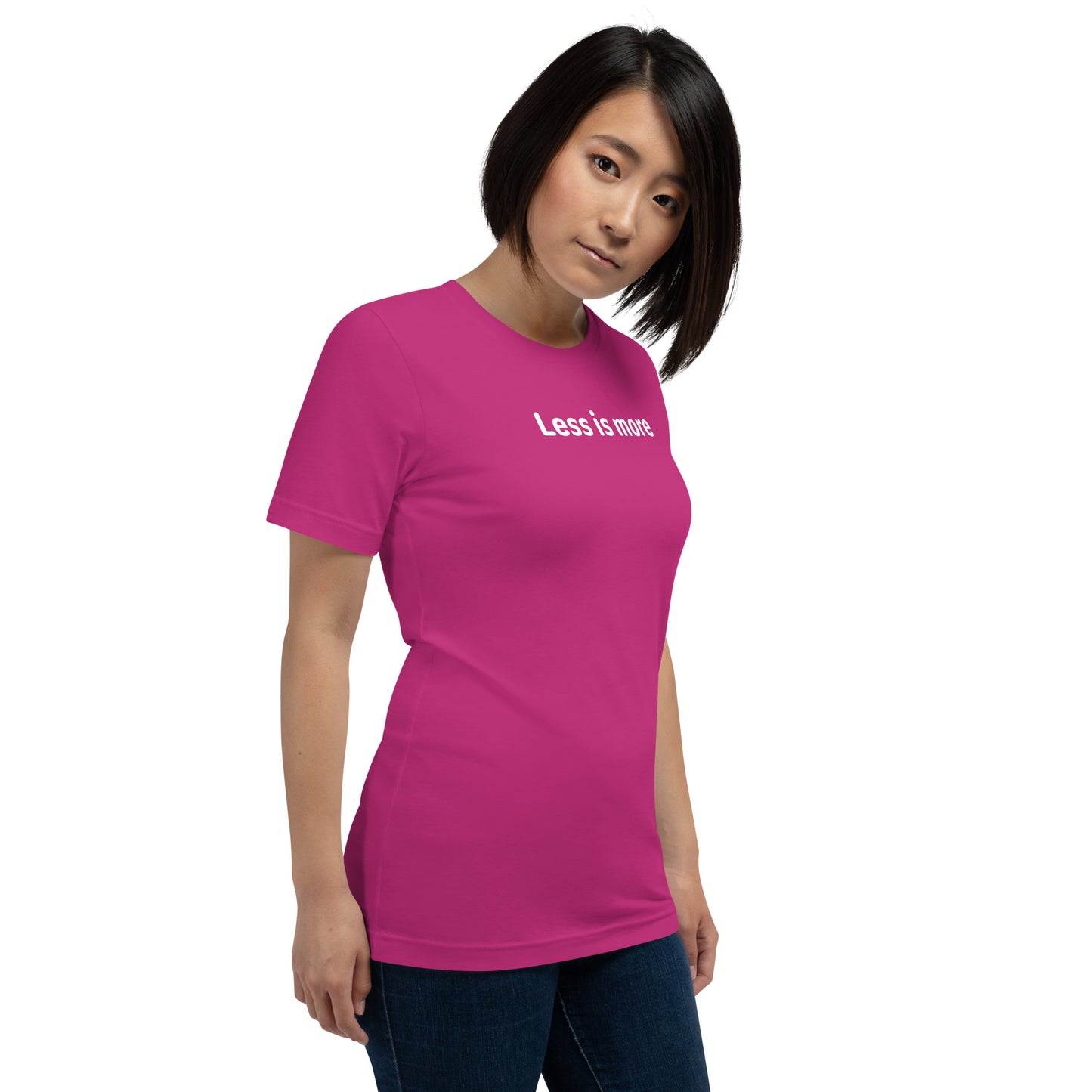 Less is more - White Text - Womens T-Shirt