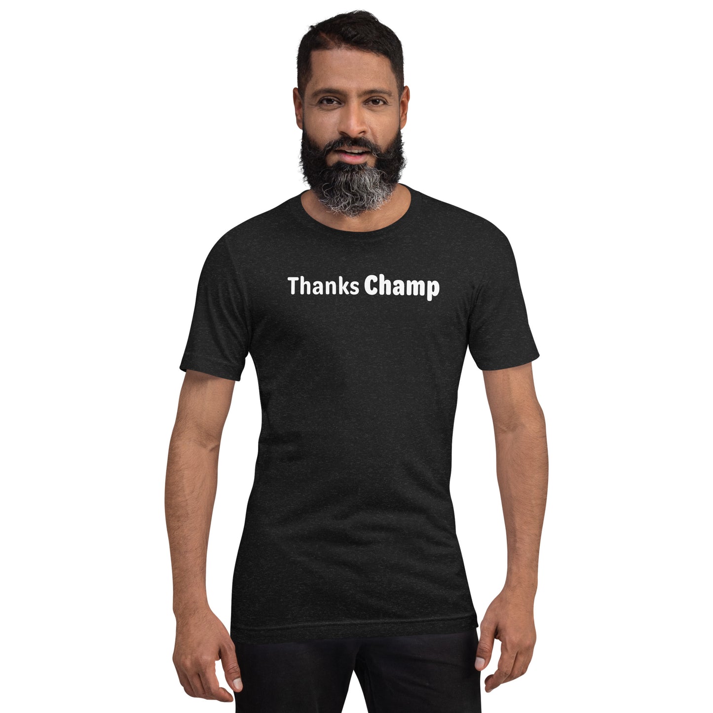 Thanks Champ - White Text - Mens T-Shirt