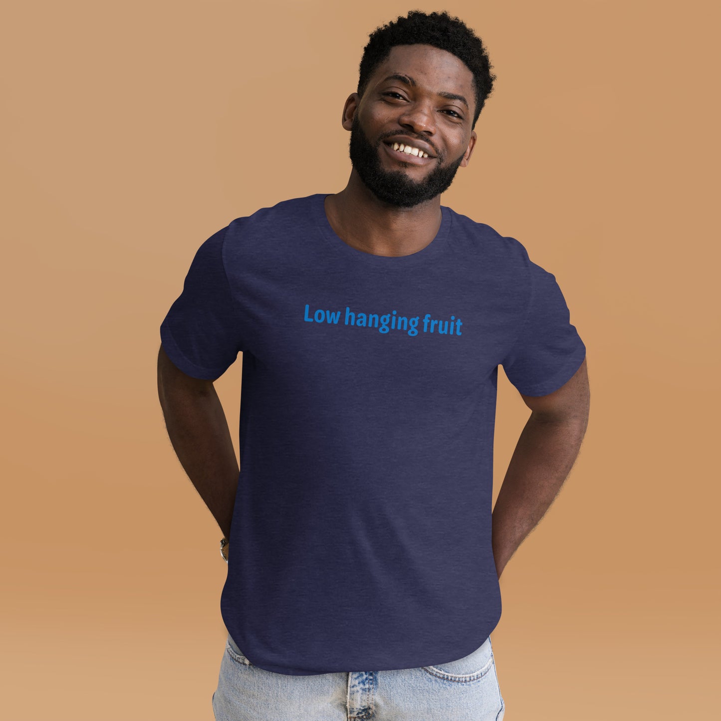 Low Hanging Fruit - Blue Text - Mens T-Shirt